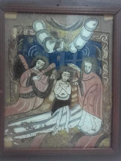 icoana pe sticla nicula botezul domnului muzeul de arta populara constanta
