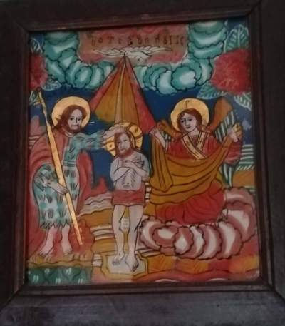 icoana pe sticla scheii brasovului botezul domnului muzeul de arta populara constanta